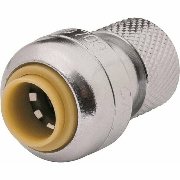 Cash Acme SharkBite U3523LFA Pipe Connector, 1/4 x 3/8 in, Compression, Brass, 200 psi Pressure U3523A